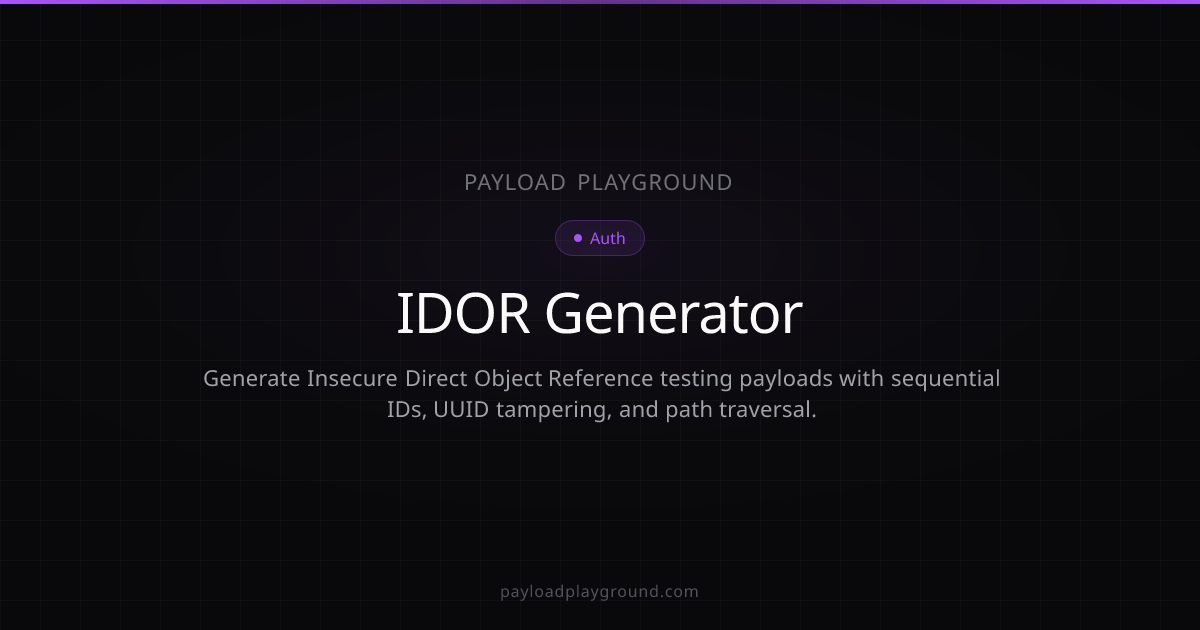 Free IDOR Payload Generator & Enumerator | Payload Playground
