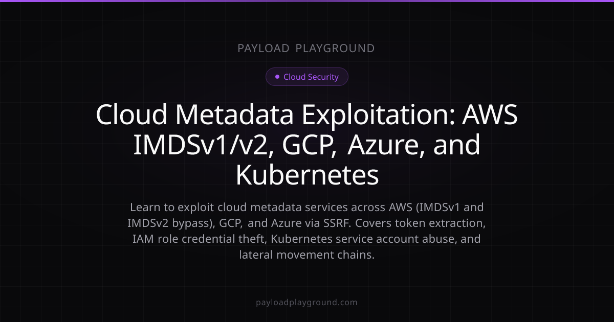 Cloud Metadata Exploitation: AWS IMDSv1/v2, GCP, Azure, and Kubernetes