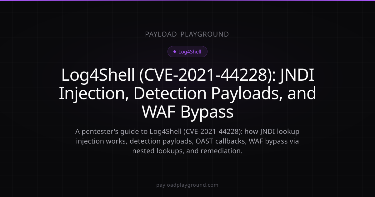 Log4Shell (CVE-2021-44228): JNDI Injection, Detection Payloads, and WAF ...