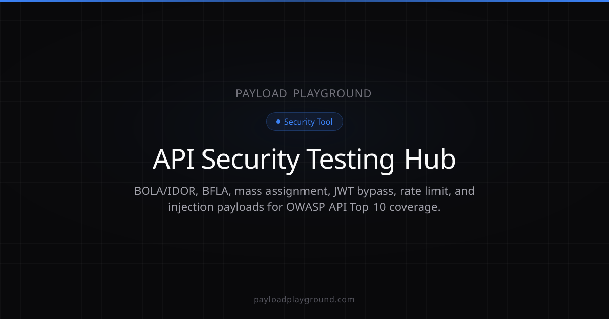 API Security Testing Hub | Payload Playground
