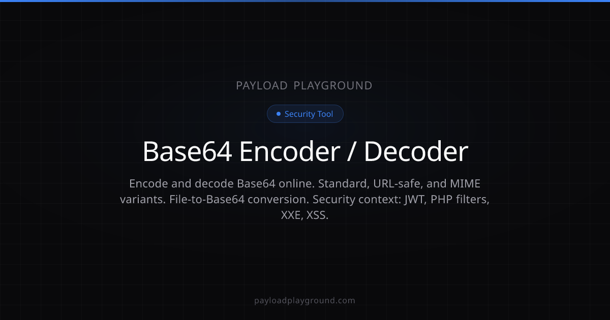 Base64 Encoder / Decoder — Free Online Base64 Tool | Payload Playground